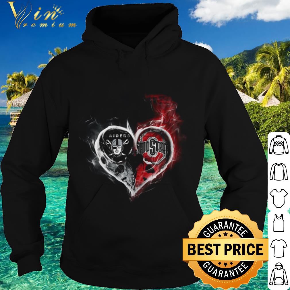 Premium Smoky Heart Oakland Raiders and Ohio State Buckeyes shirt