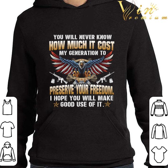Eagle preserve your freedom i hope you will make good use of it shirt