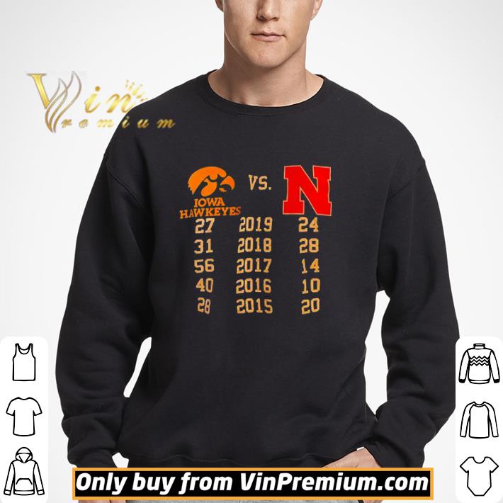 Iowa Hawkeyes vs Nebraska Cornhuskers 2015 to 2019 shirt