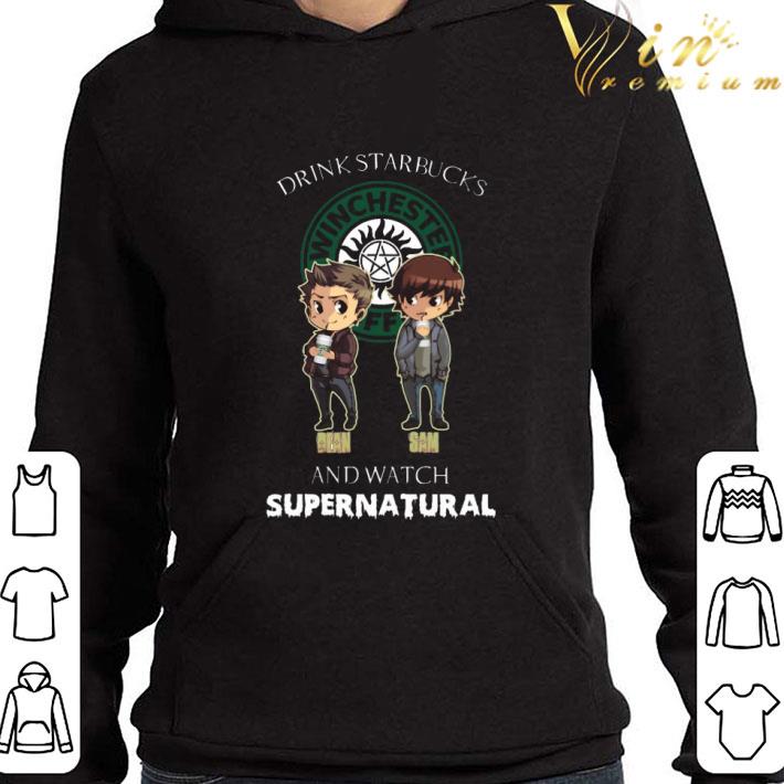 Drink Starbucks Coffee And Watch Supernatural Logo shirt 3 Drink Starbucks Coffee And Watch Supernatural Logo shirt