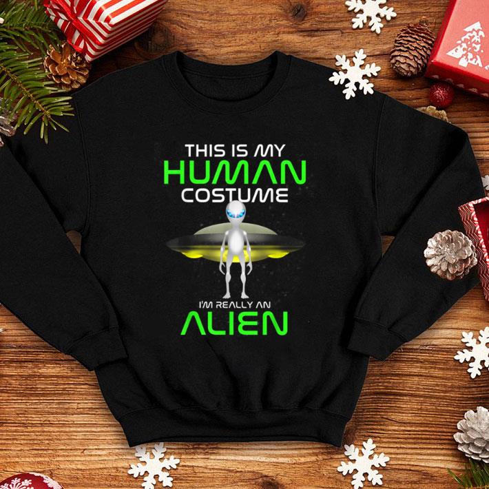 Great This Is My Human Costume I'm Really An Alien Halloween Boys shirt