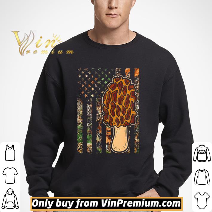 Morel Mushroom Hunting American Flag Usa Flag shirt