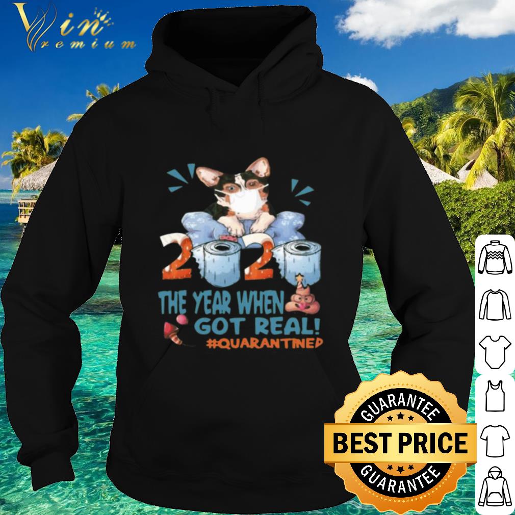 Official Corgi mask 2020 the year when shit got real quarantined Coronavirus shirt
