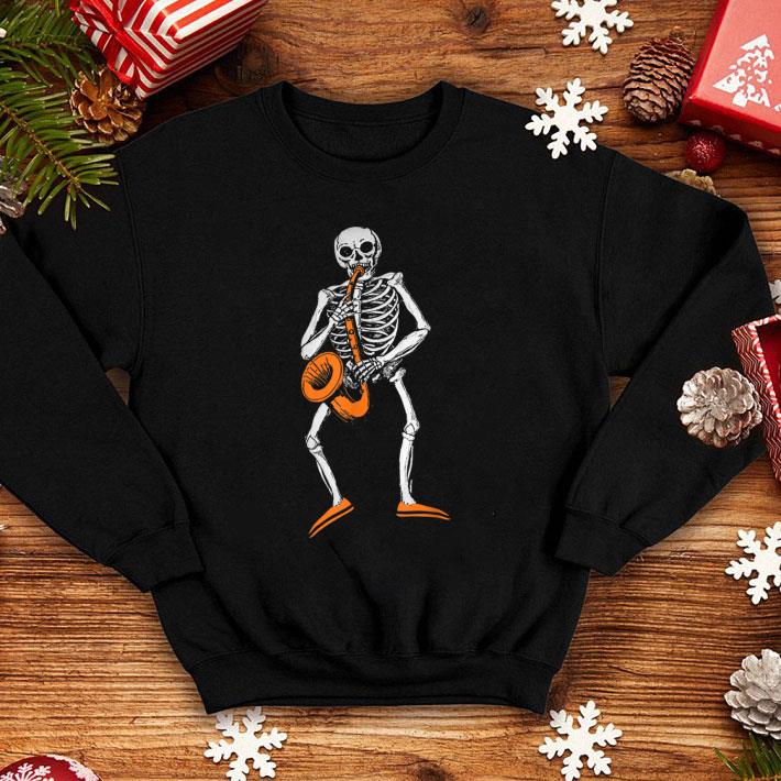 Pretty Saxophonist Skeleton Play Saxophone Halloween Costume shirt