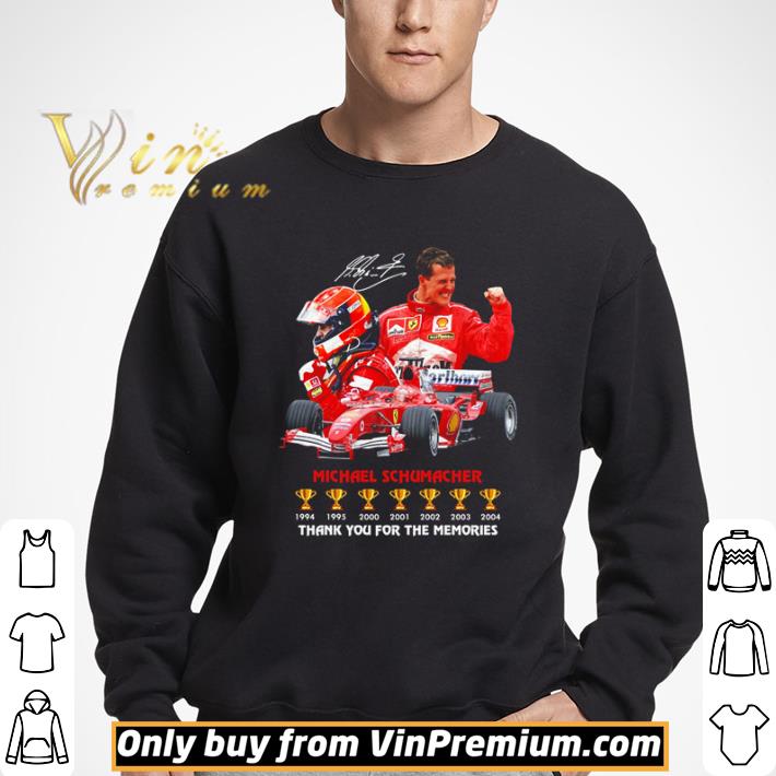 Michael Schumacher signature thank you for the memories shirt