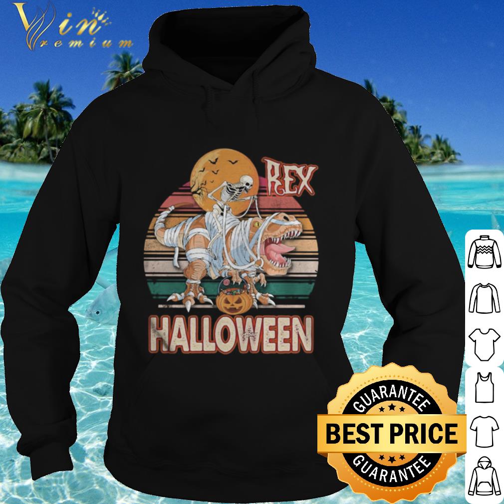 Premium Skeleton Riding Mummy Saurus Rex Halloween Vintage shirt