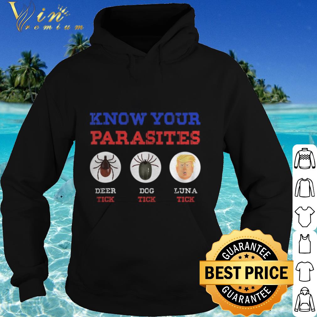 Official Know Your Parasites Deer Tick Dog Tick Luna Tick Anti Trump 45 shirt
