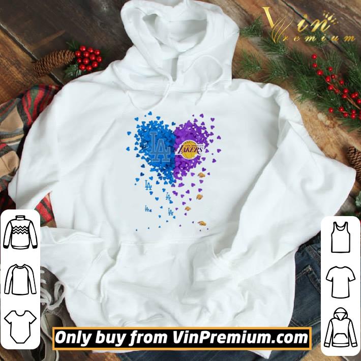Heart Los Angeles Dodgers and Los Angeles Lakers shirt