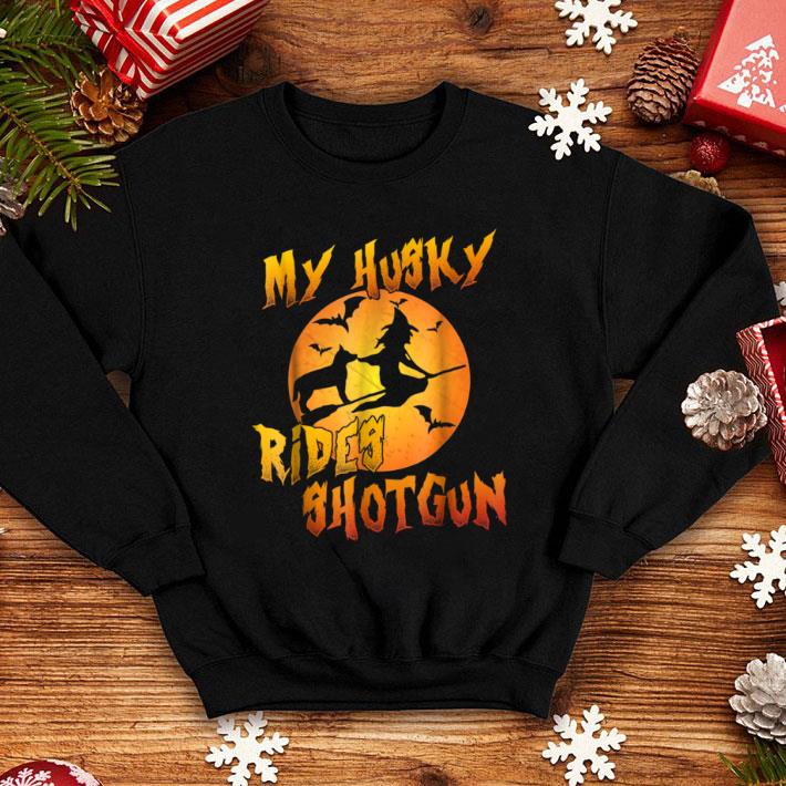 Awesome Dog Halloween - My Husky Rides Shotgun shirt