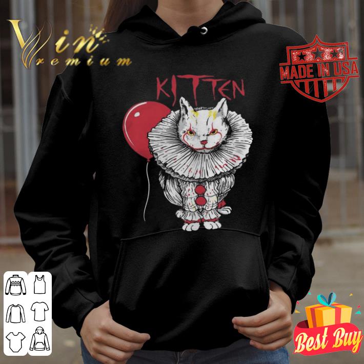 Top Kitten Cat And IT Clown Halloween shirt