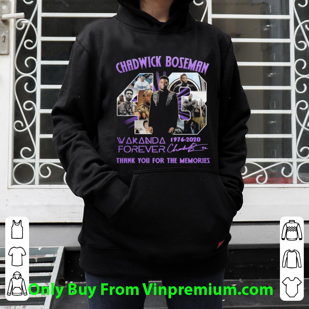 Official RIP Chadwick 43 Wakanda Forever Thank You For The Memories Signatures shirt