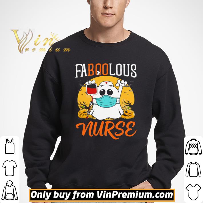 Halloween Ghost Mask Faboolous Nurse shirt