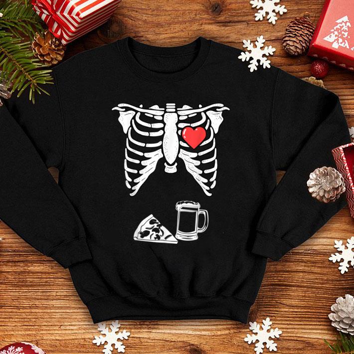Pretty Skeleton Pregnancy Pizza Beer Xray Halloween Soon Dad shirt