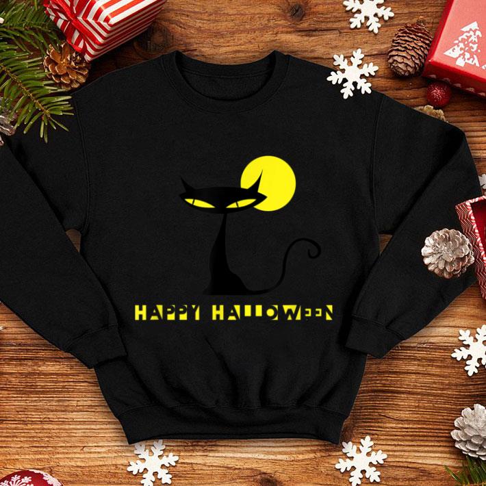Nice HZ Cool Funs Halloween Cat Silhouette shirt
