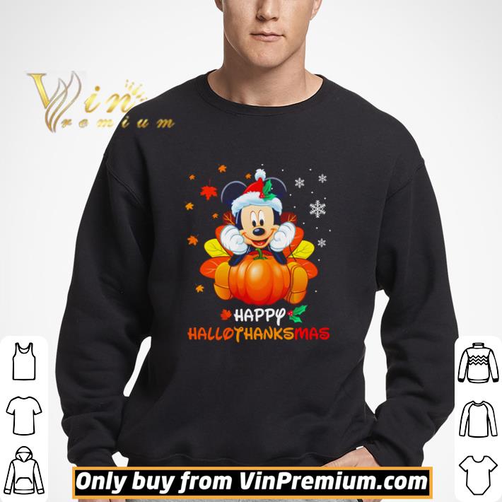 Mickey Mouse Pumpkin Happy Hallothanksmas shirt