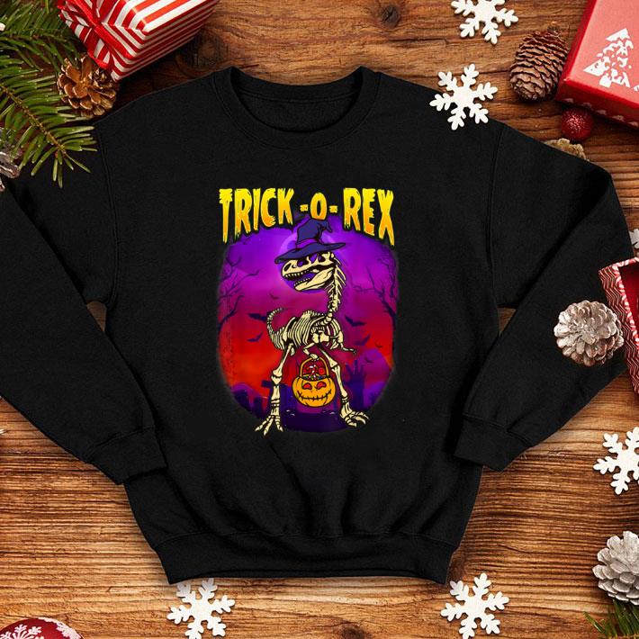 Original Halloween Skeleton Trick or Treat Tyrannosaurus Rex Boys shirt