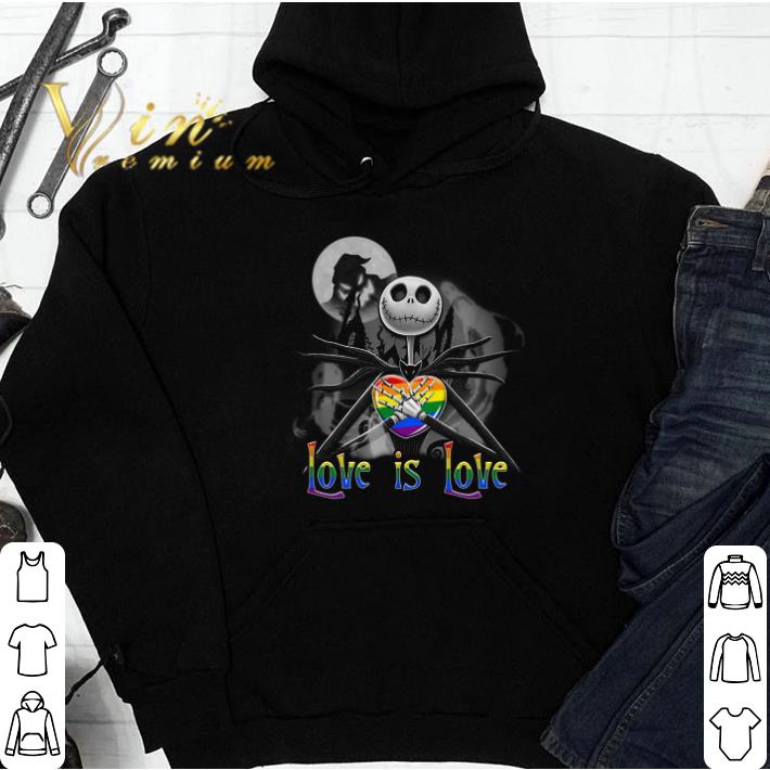 Jack Skellington Hug Heart Lgbt Pride Love Is Love tshirt