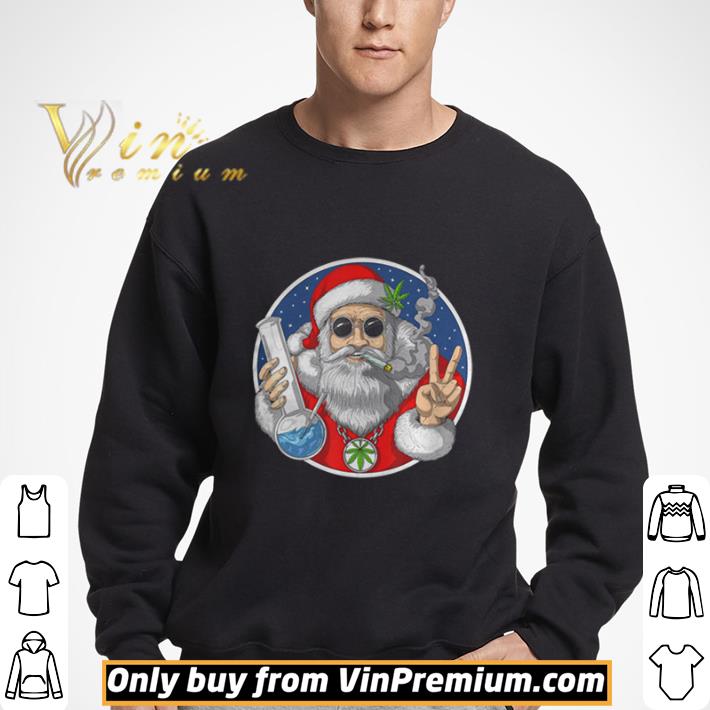 Santa Smoking Weed Stoner Cannabis Marijuana Funny Christmas shirt