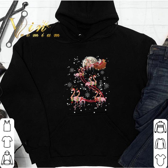 Flamingos Santa Merry Christmas tshirt