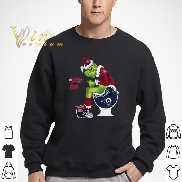 49ers Grinch Santa Cardinals LA Rams Toilet Seattle Seahawks tshirt
