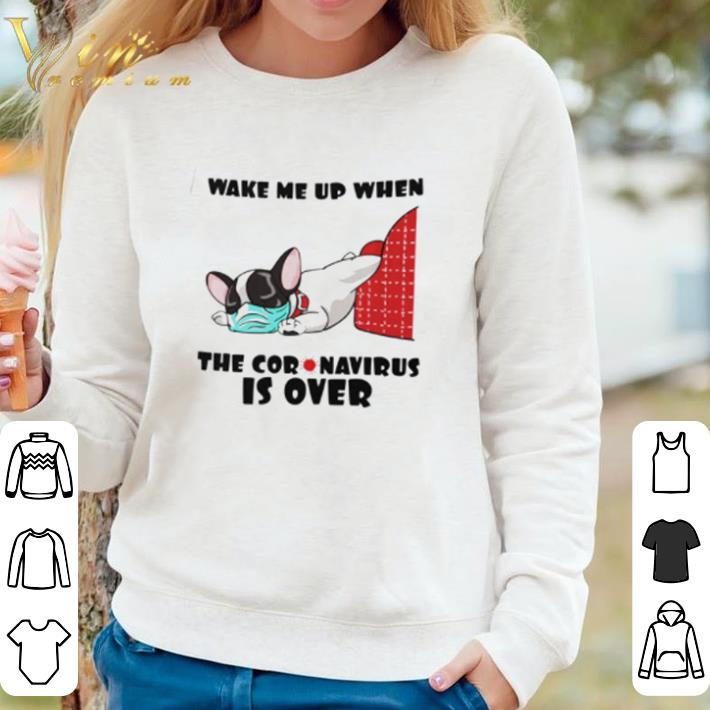 Official Pug dog wake me up when the coronavirus is over shirt