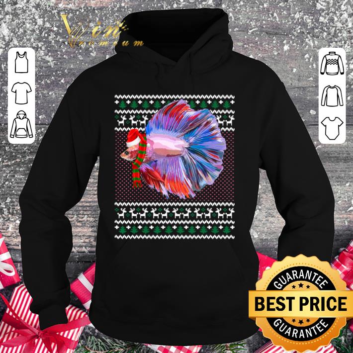 Premium Betta Fish Santa Hat Ugly Christmas Sweater shirt