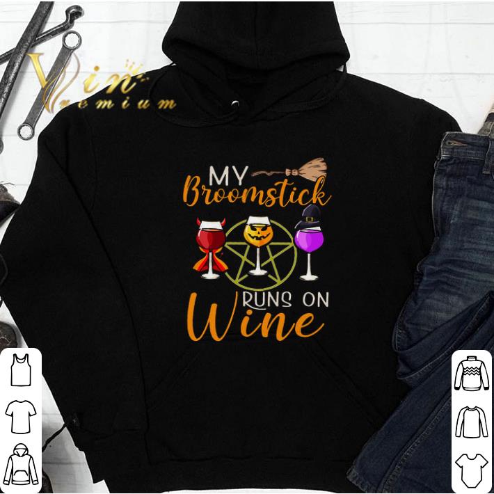 Halloween My Broomstick Runs On Wine tshirt