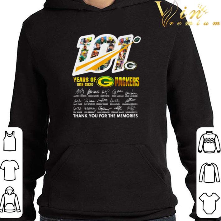 100 years of Green Bay Packers 1919 2020 thank you for the memories shirt