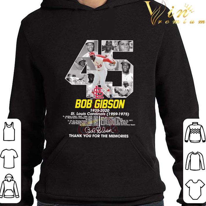 45 Bob Gibson 1935-2020 St. Louis Cardinals 1959-1975 signature shirt