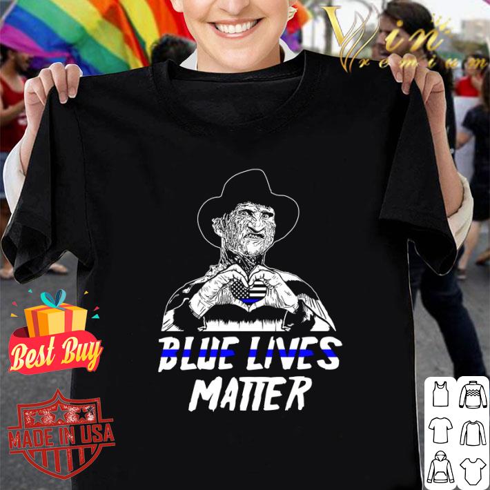Funny Freddy Krueger Blue Lives Matter Thin Blue Line Heart Halloween shirt Funny Freddy Krueger Blue Lives Matter Thin Blue Line Heart Halloween shirt 1