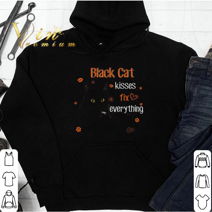 Black Cat Kisses Fix Everything tshirt