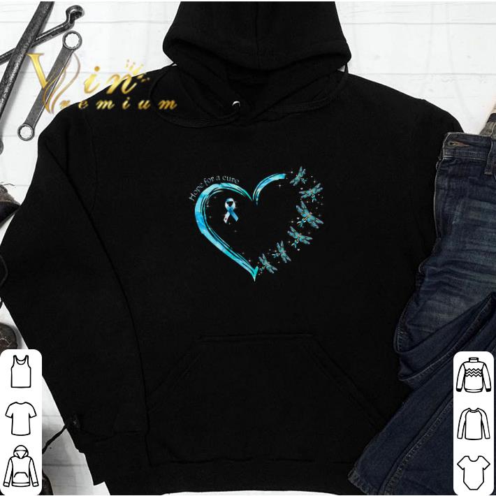 Hope For A Cure Heart Dragonfly Diabetes Awareness tshirt