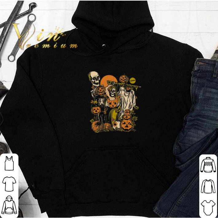 Skeleton Boo Pumpkin Horror Happy Halloween tshirt