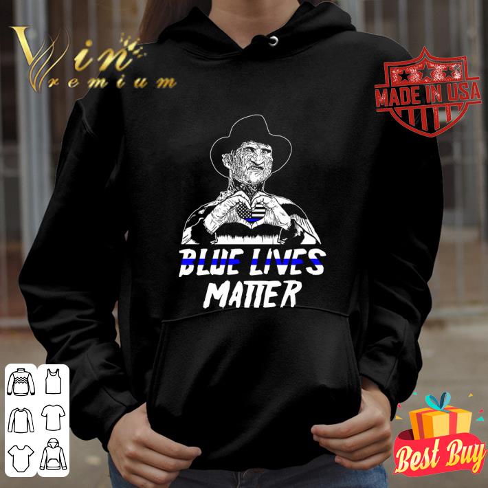 Funny Freddy Krueger Blue Lives Matter Thin Blue Line Heart Halloween shirt 3 Funny Freddy Krueger Blue Lives Matter Thin Blue Line Heart Halloween shirt