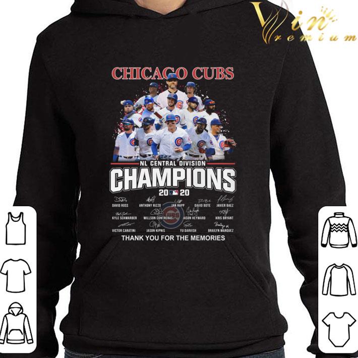 Team Chicago Cubs NL Central Division Champions 2020 signatures shirt 3 Team Chicago Cubs NL Central Division Champions 2020 signatures shirt