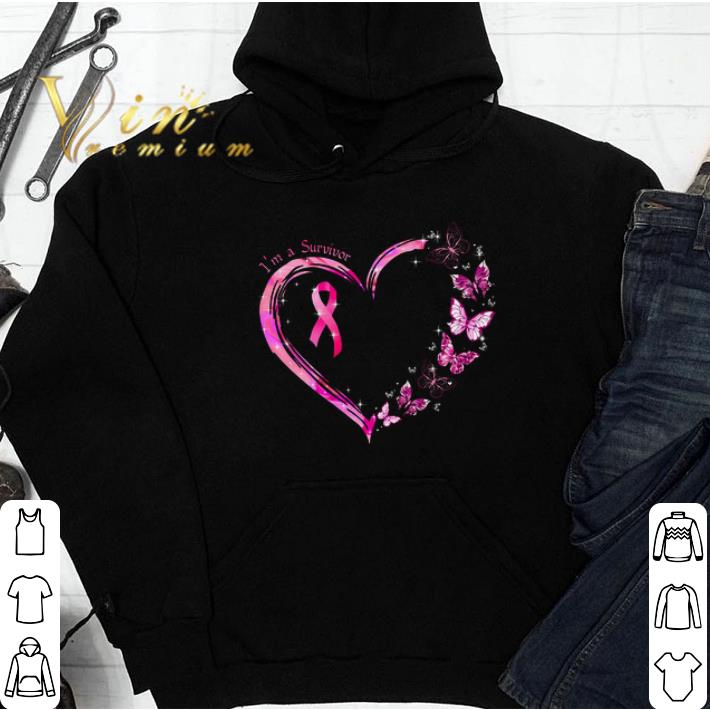 I'm A Survivor Heart Butterfly Breast Cancer Awareness tshirt
