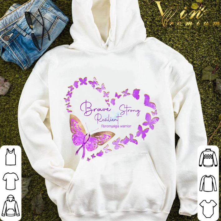 Butterfly Brave Strong Resilient Fibromyalgia Warrior shirt
