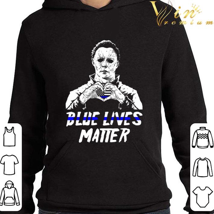 Michael Myers Blue Lives Matter Thin Blue Line shirt 3 Michael Myers Blue Lives Matter Thin Blue Line shirt