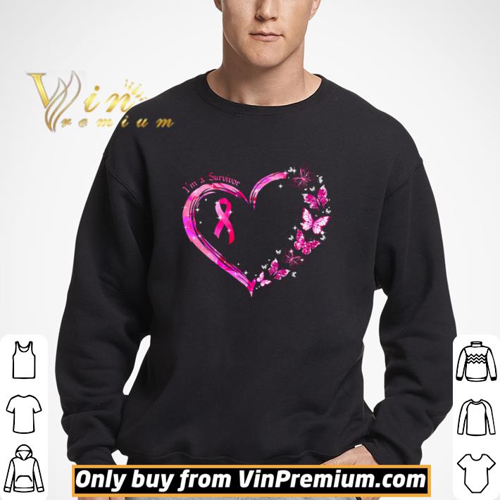 Butterfly love Breast Cancer I’m a survivor shirt