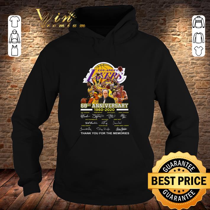 Premium Los Angeles Lakers & coach 60th anniversary 1960-2020 signatures shirt 3 Premium Los Angeles Lakers & coach 60th anniversary 1960-2020 signatures shirt