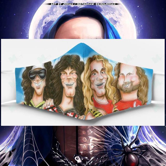 Van Halen Band Cartoon face mask