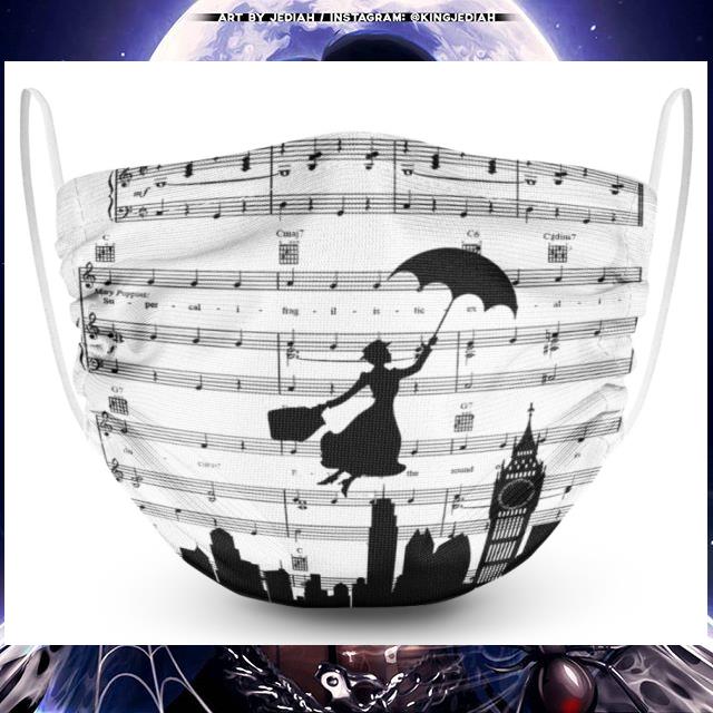 Mary Poppins Music Note Face Mask 3 Mary Poppins Music Note Face Mask