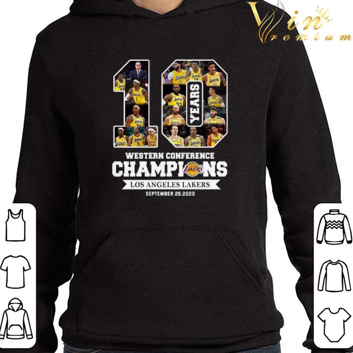 10 Years Western Conference Champions Los Angeles Lakers September 26 2020 shirt