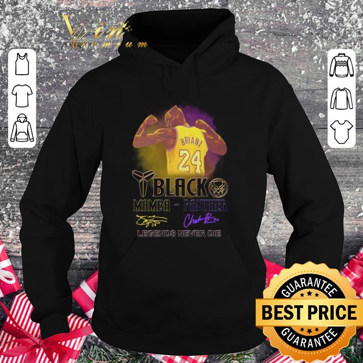 Awesome Black Panther Bryant 24 Black Mamba signatures legends never die shirt