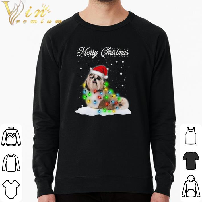 Awesome Shih Tzu Light Merry Christmas shirt