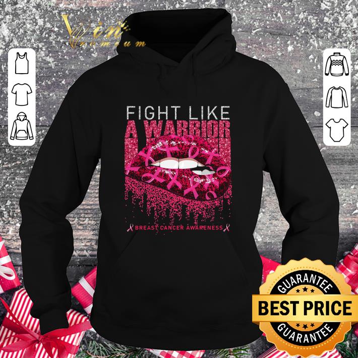 Official Lips Fight Like A Warrior Breast Cancer Awareness shirt