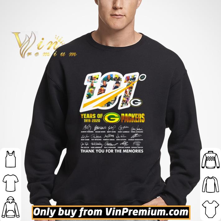 101 years of 1919 2020 Packers thank you for the memories shirt 3 101 years of 1919 2020 Packers thank you for the memories shirt