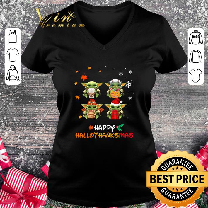 Premium Baby Yoda Happy HalloThanksMas Star Wars Mandalorian shirt Premium Baby Yoda Happy HalloThanksMas Star Wars Mandalorian shirt 2