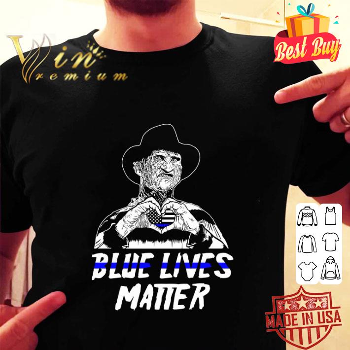 Funny Freddy Krueger Blue Lives Matter Thin Blue Line Heart Halloween shirt Funny Freddy Krueger Blue Lives Matter Thin Blue Line Heart Halloween shirt 2