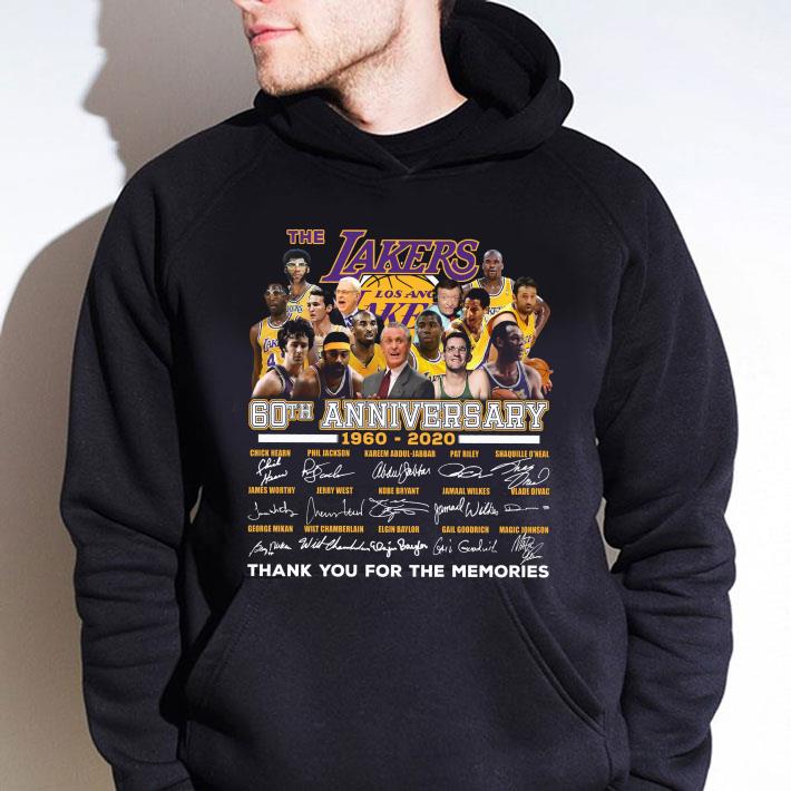 Awesome The Lakers Los Angeles 60th anniversary 1960-2020 signatures shirt